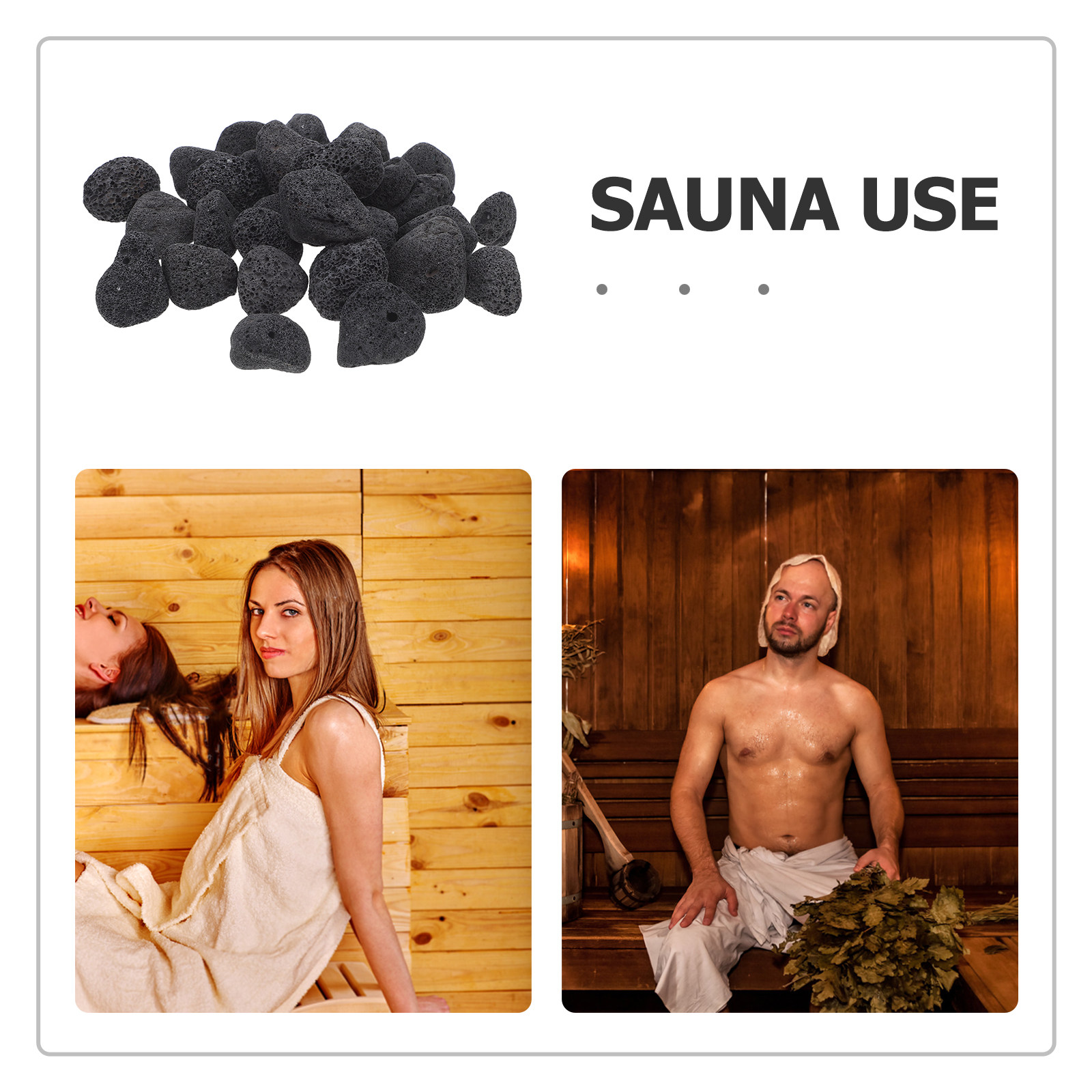 6 Bags Sauna Rocks 2-3Cm Premi - Spa Wellness Rockwell recension och pris